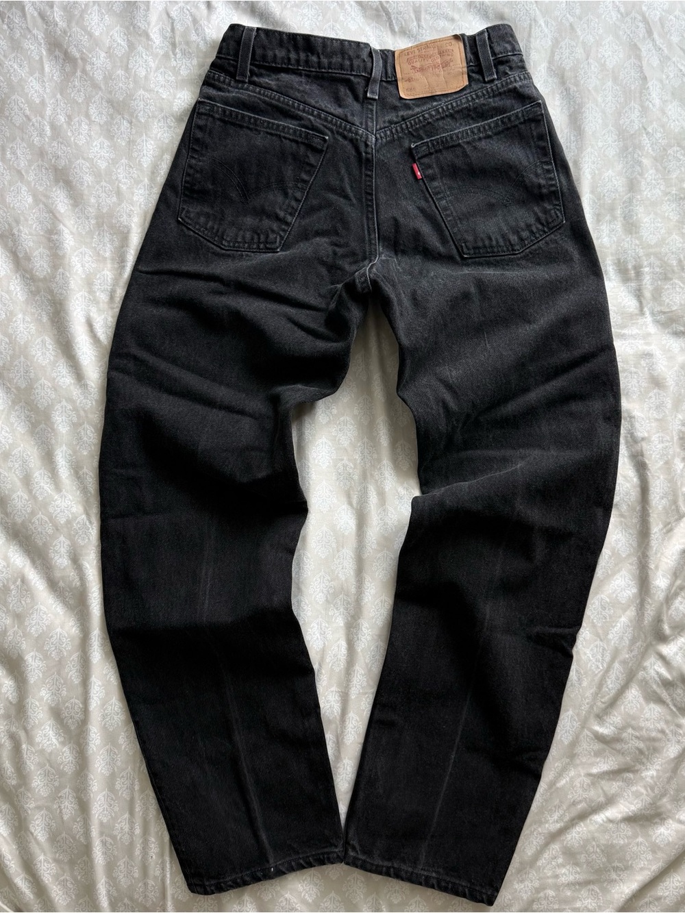 Vtg Levis 555 90s USA Made Black Relaxed Fit Straight Leg Denim Mens Jeans 28x31